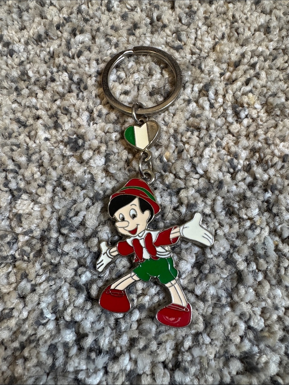 Pinocchio-Style Kids Keychain Bag Charm in Red, Green, White